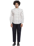 Navy Hand Printed Shirt