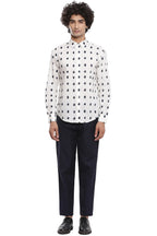Navy Hand Printed Shirt