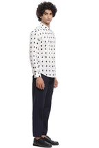Navy Hand Printed Shirt