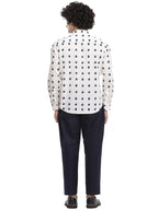 Navy Hand Printed Shirt