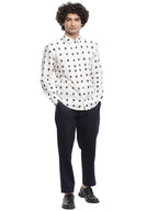 Navy Hand Printed Shirt