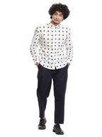 Navy Hand Printed Shirt