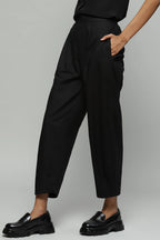 Black Cotton Viscose Pant