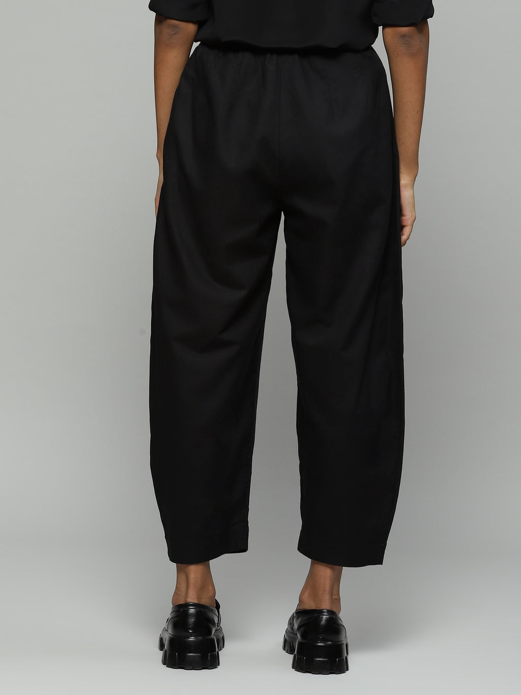 Black Cotton Viscose Pant