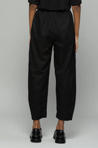Black Cotton Viscose Pant