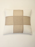 Quilted Cushion Cover With Kantha Stitch Patchwork