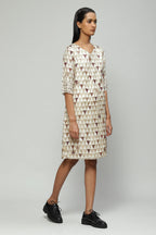 Hand Block Printed And Sequinned Dress