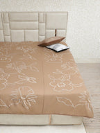 Floral Tussar Silk Embroidered Bedcover