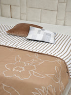 Floral Tussar Silk Embroidered Bedcover