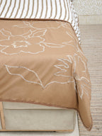 Floral Tussar Silk Embroidered Bedcover