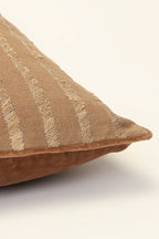 Tussar Silk Embroidered Stripe Cushion Cover