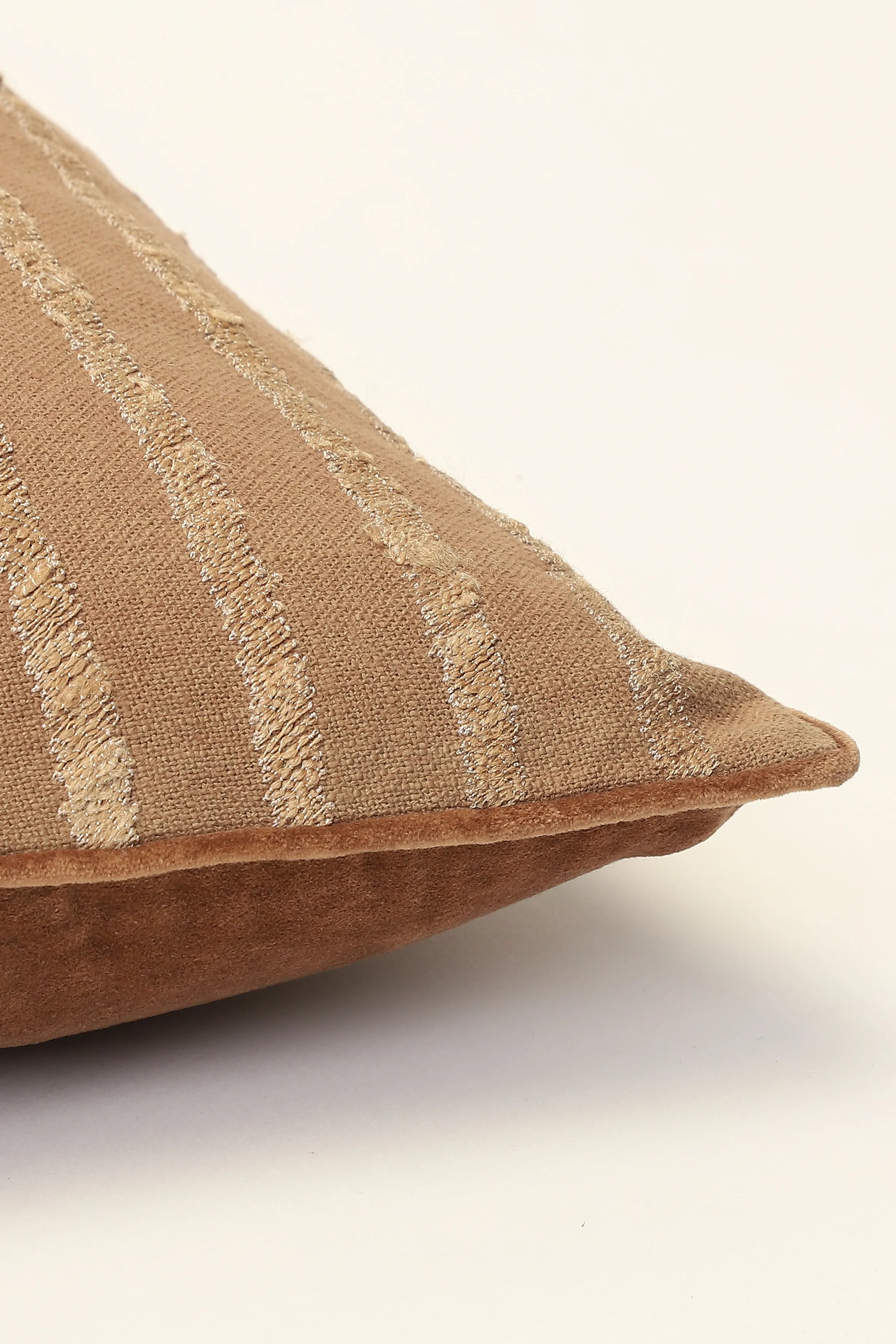 Tussar Silk Embroidered Stripe Cushion Cover