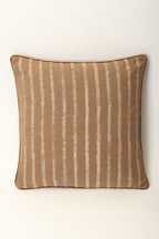 Tussar Silk Embroidered Stripe Cushion Cover