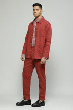 Calligraphy Embroidered Madder Jacket