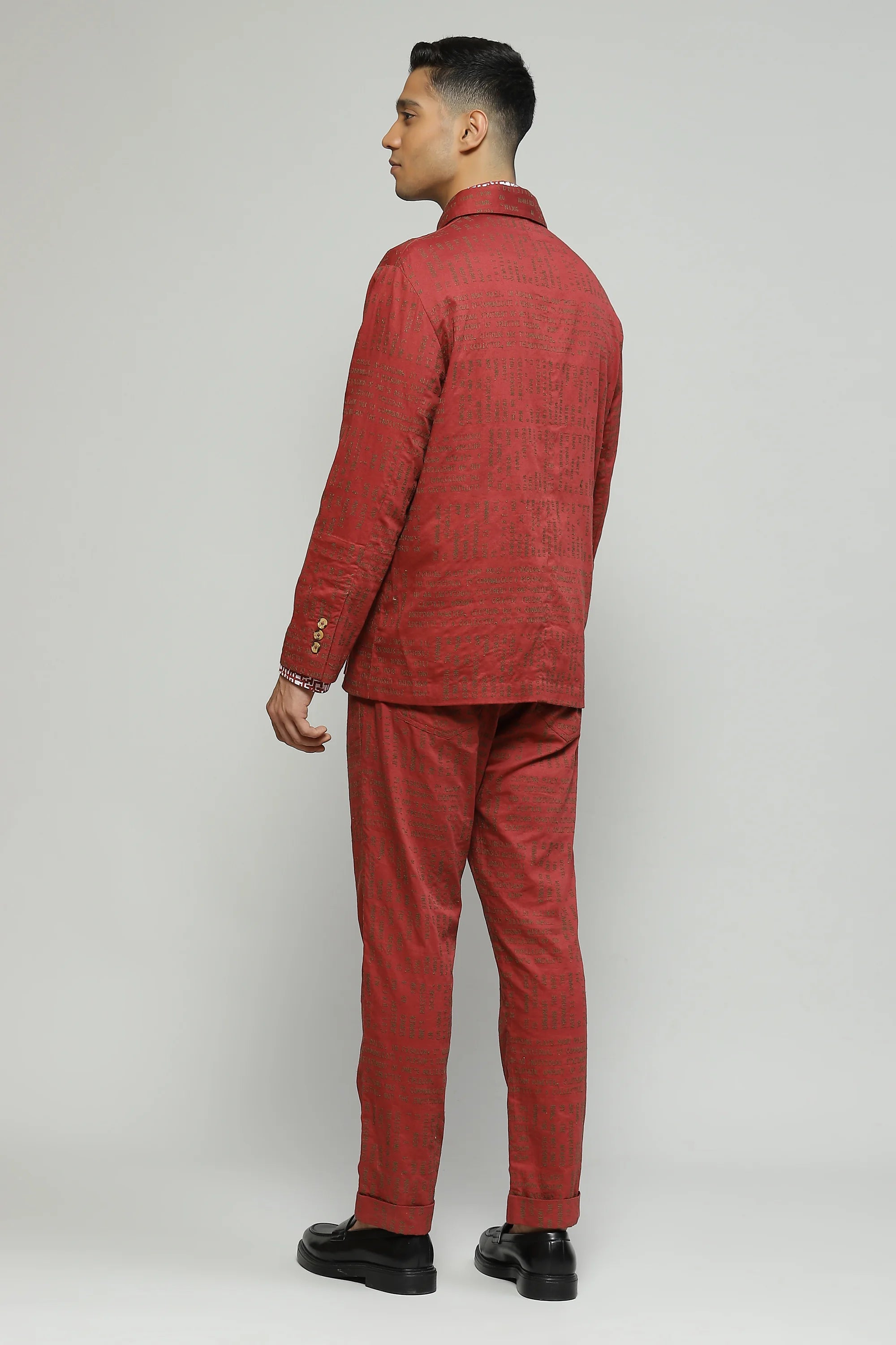 Calligraphy Embroidered Madder Jacket