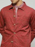 Calligraphy Embroidered Madder Jacket