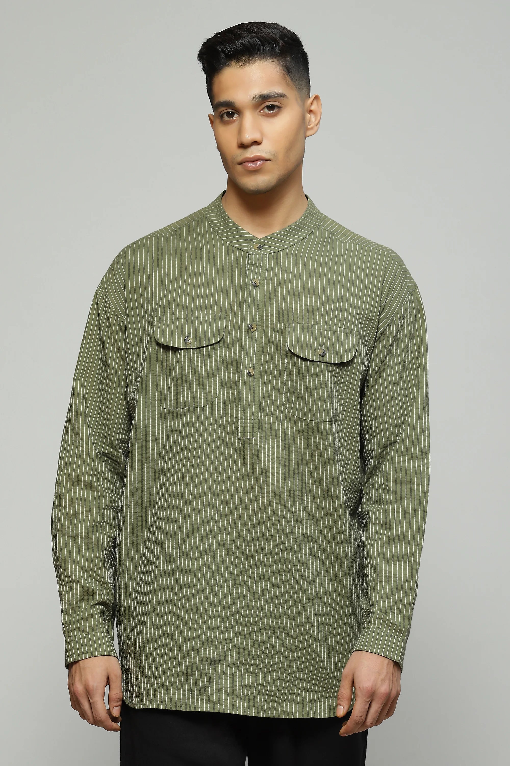 Trapunto Stitch Shirt Kurta