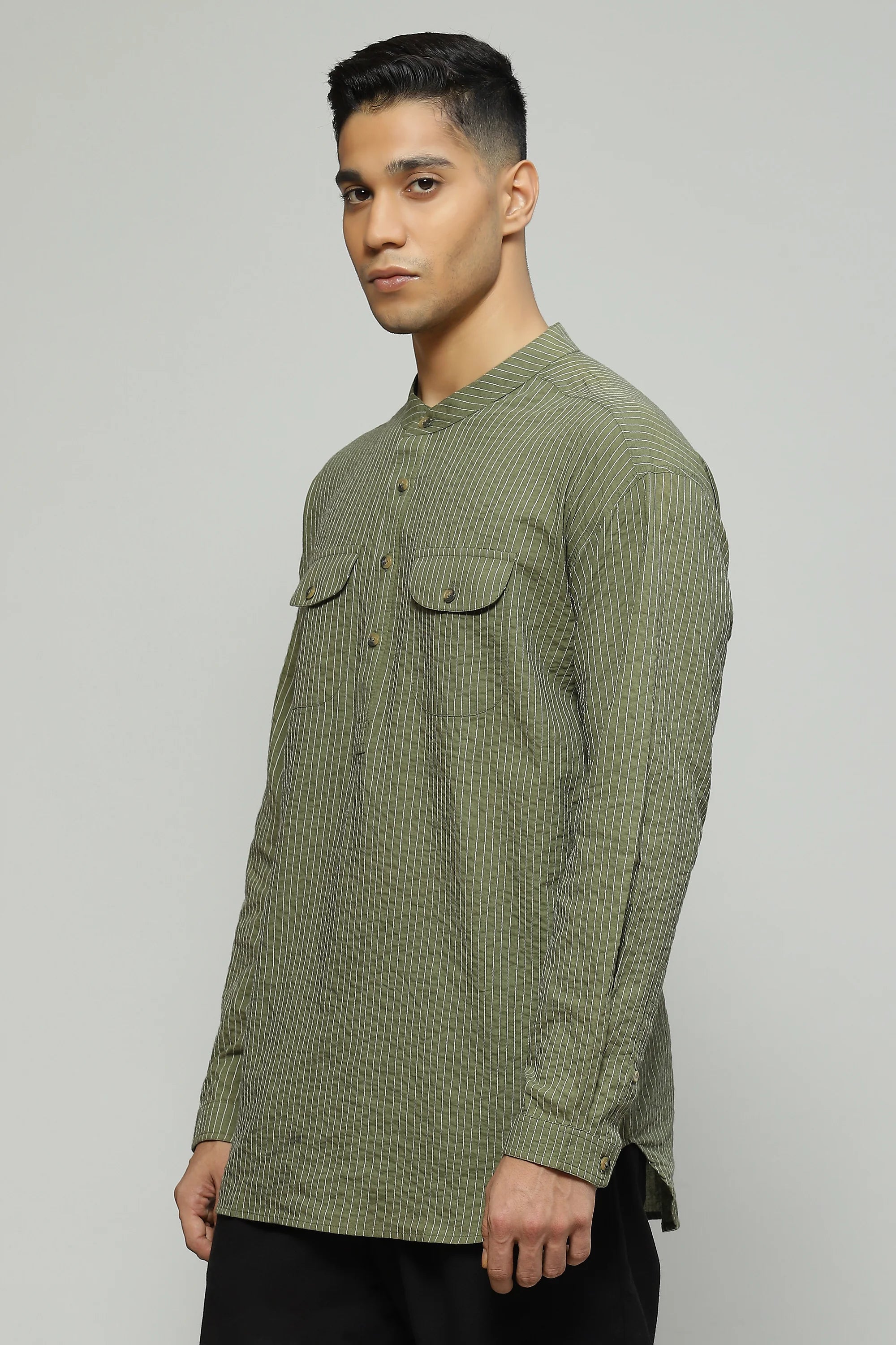 Trapunto Stitch Shirt Kurta