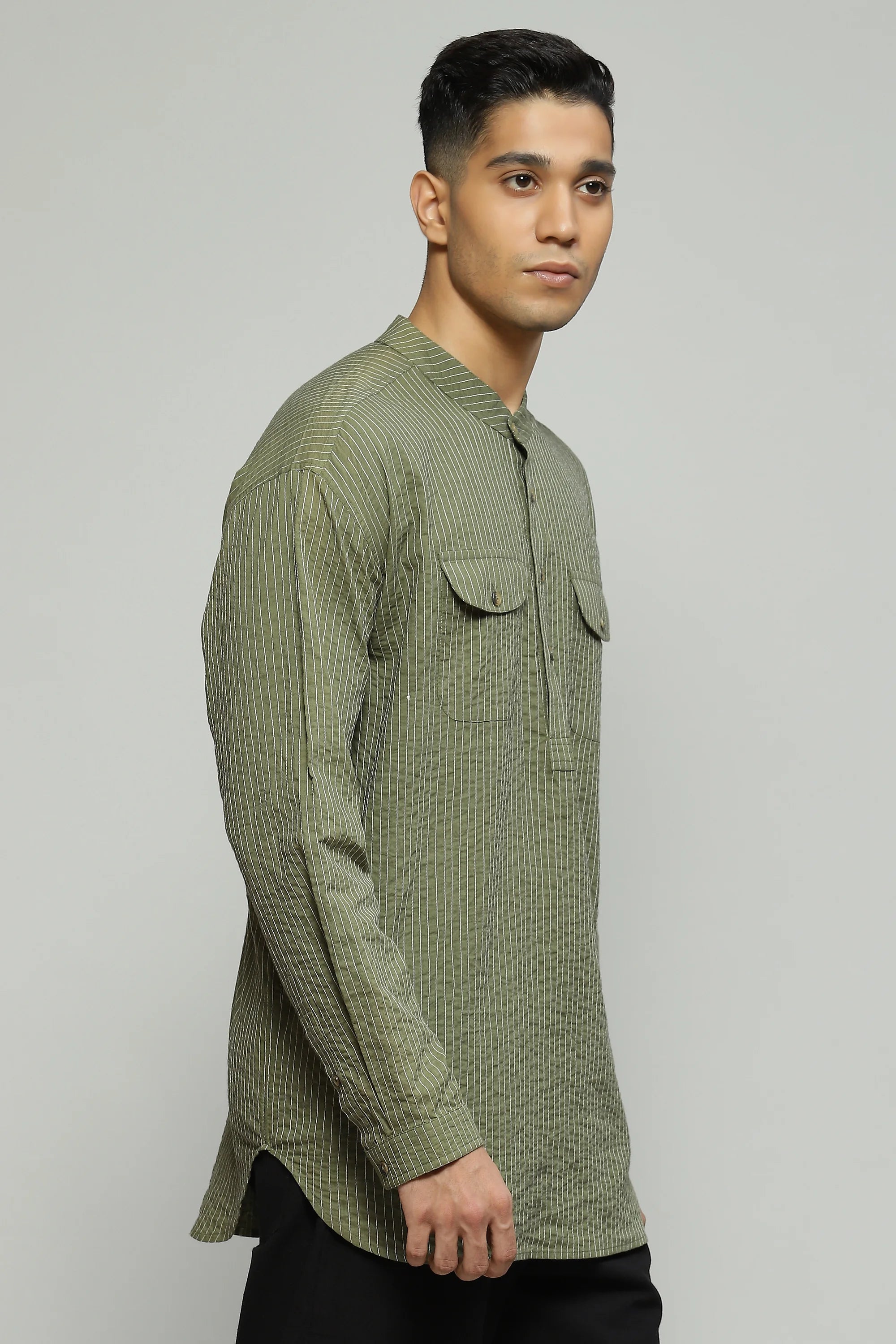 Trapunto Stitch Shirt Kurta
