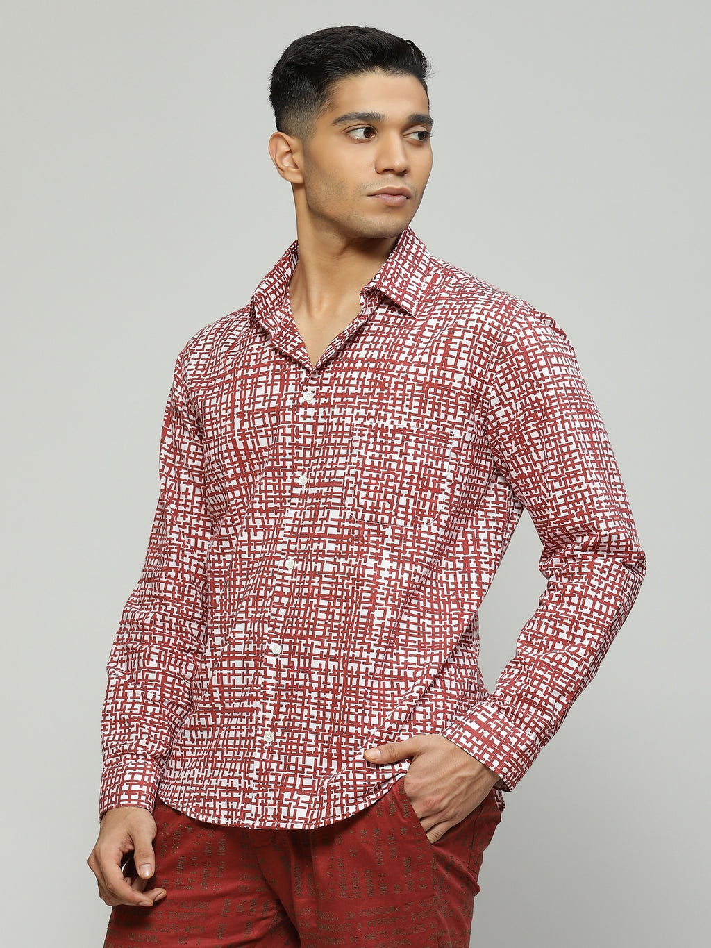 Tabby Print Shirt Ivory