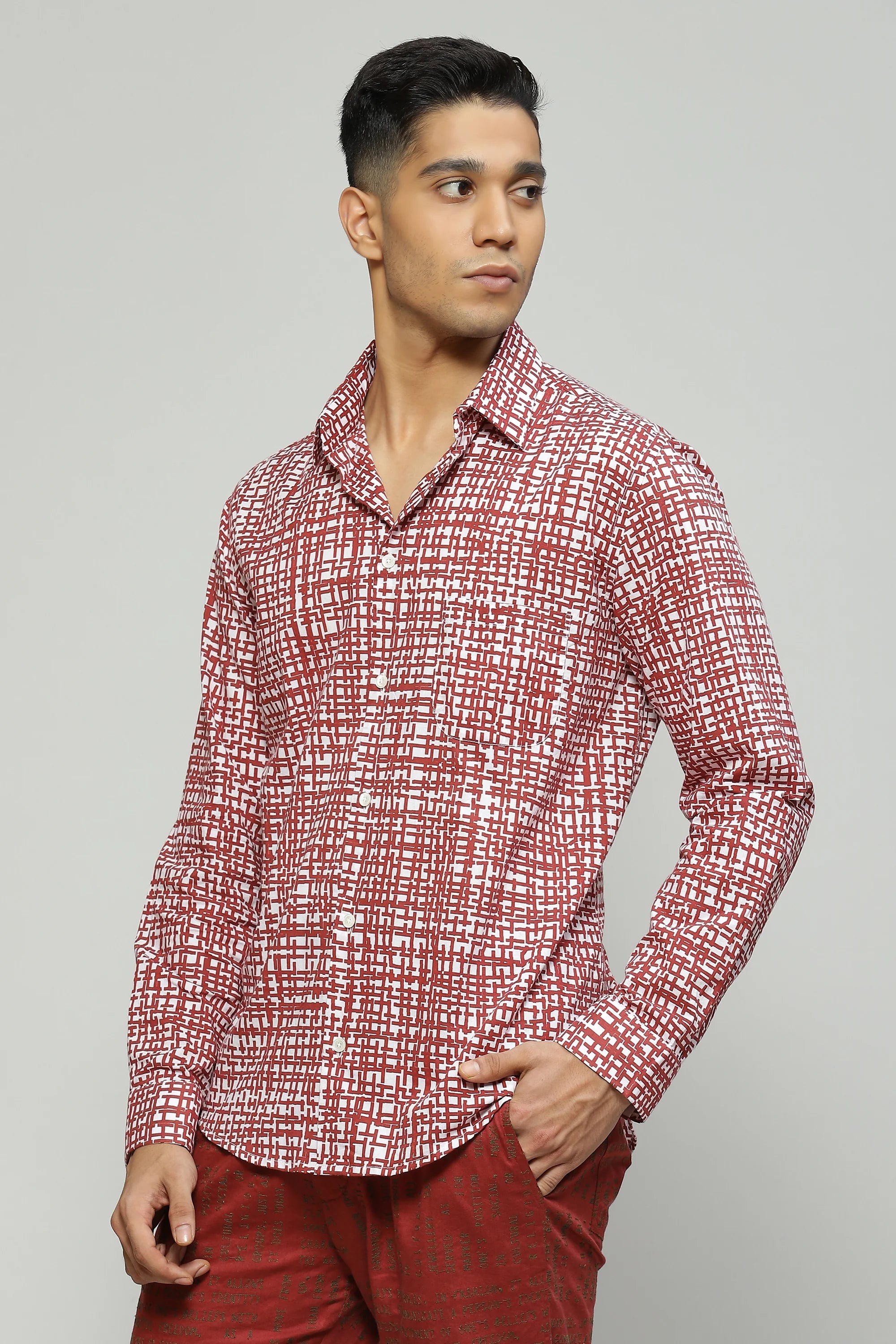 Tabby Print Shirt Ivory