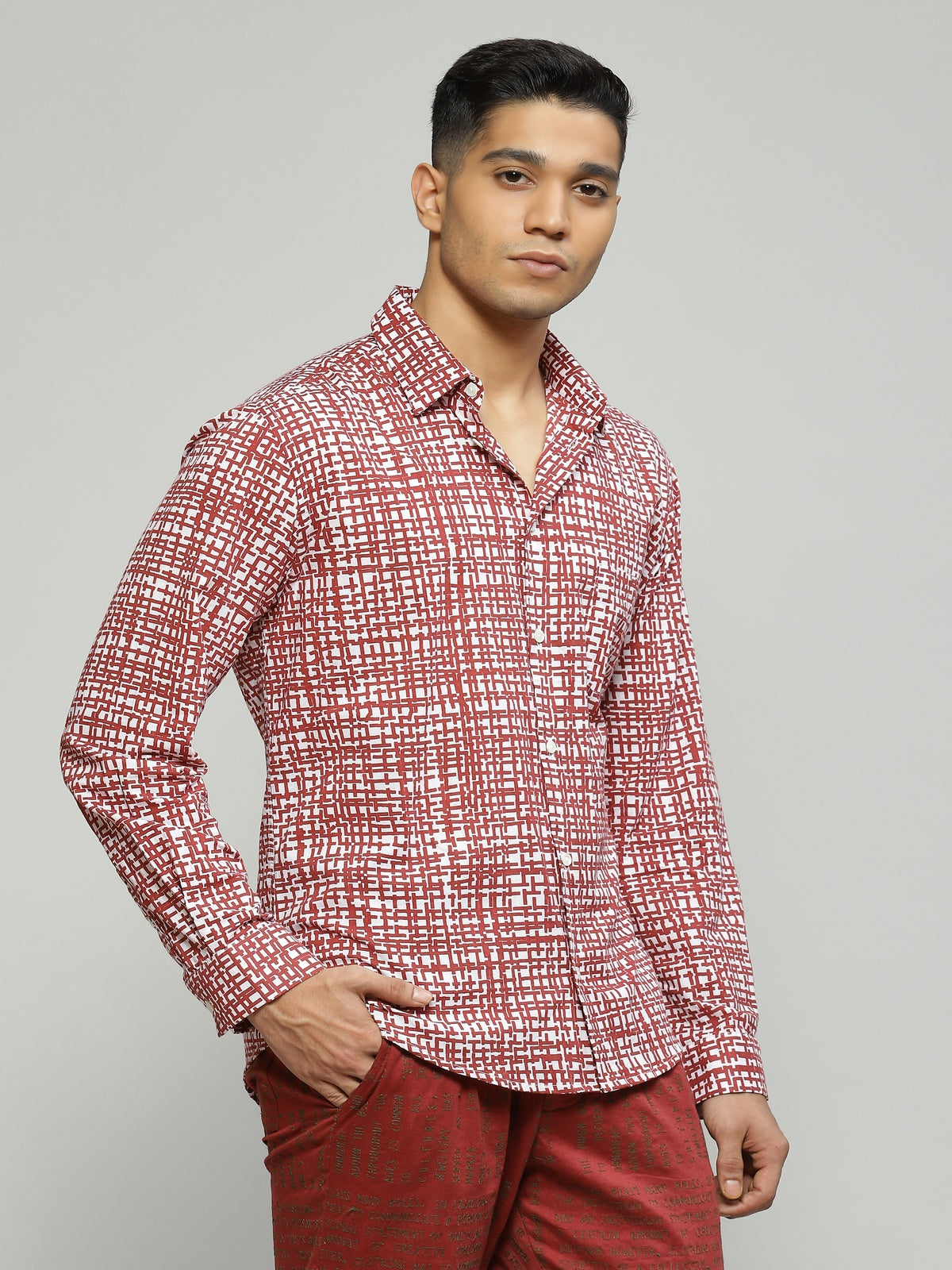 Tabby Print Shirt Ivory