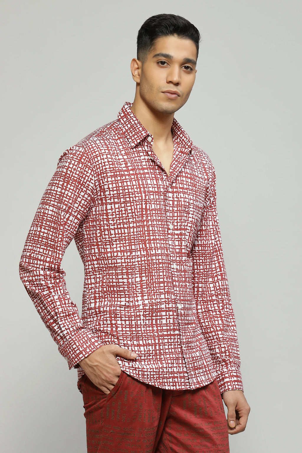 Tabby Print Shirt Ivory