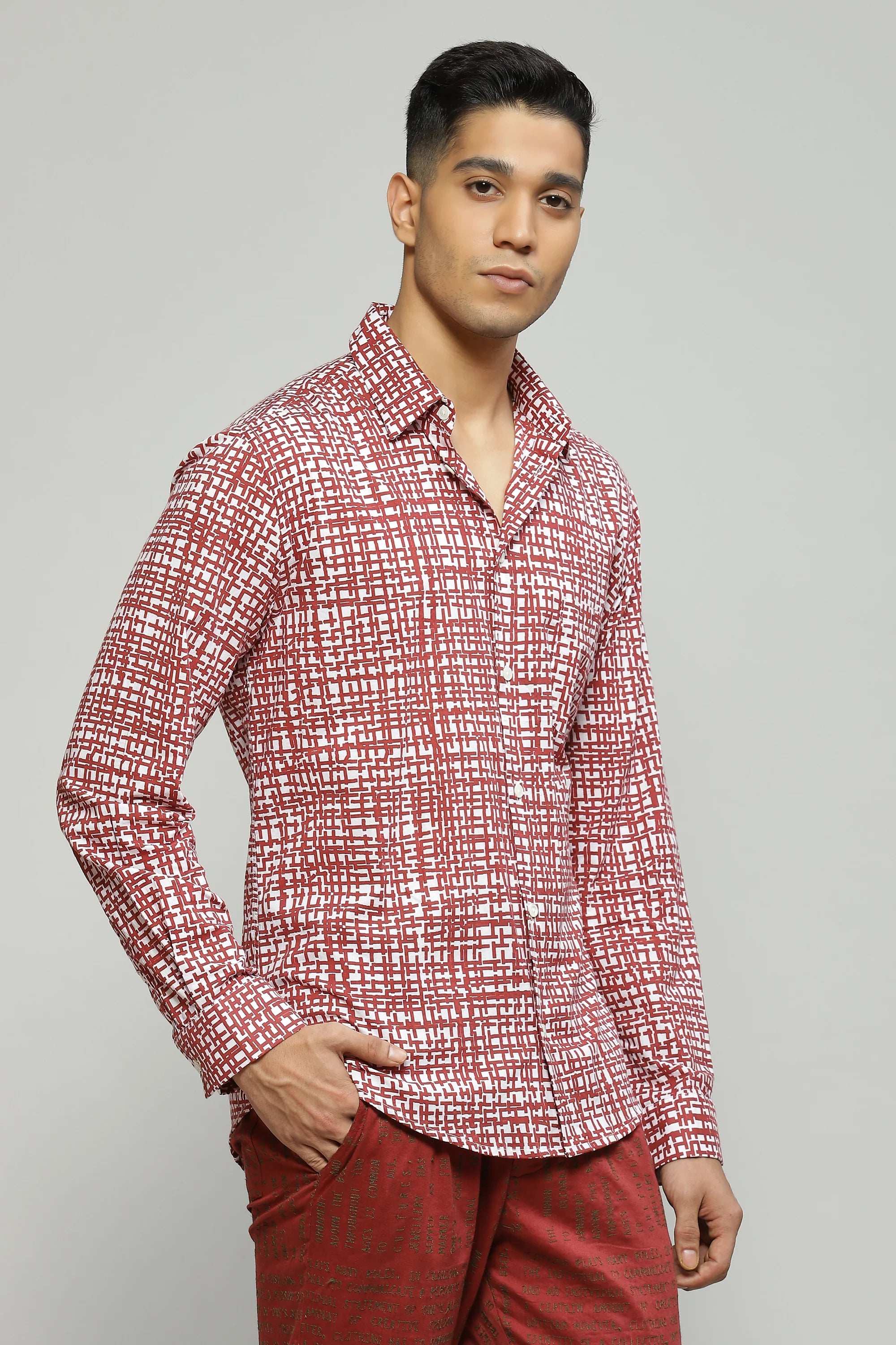 Tabby Print Shirt Ivory