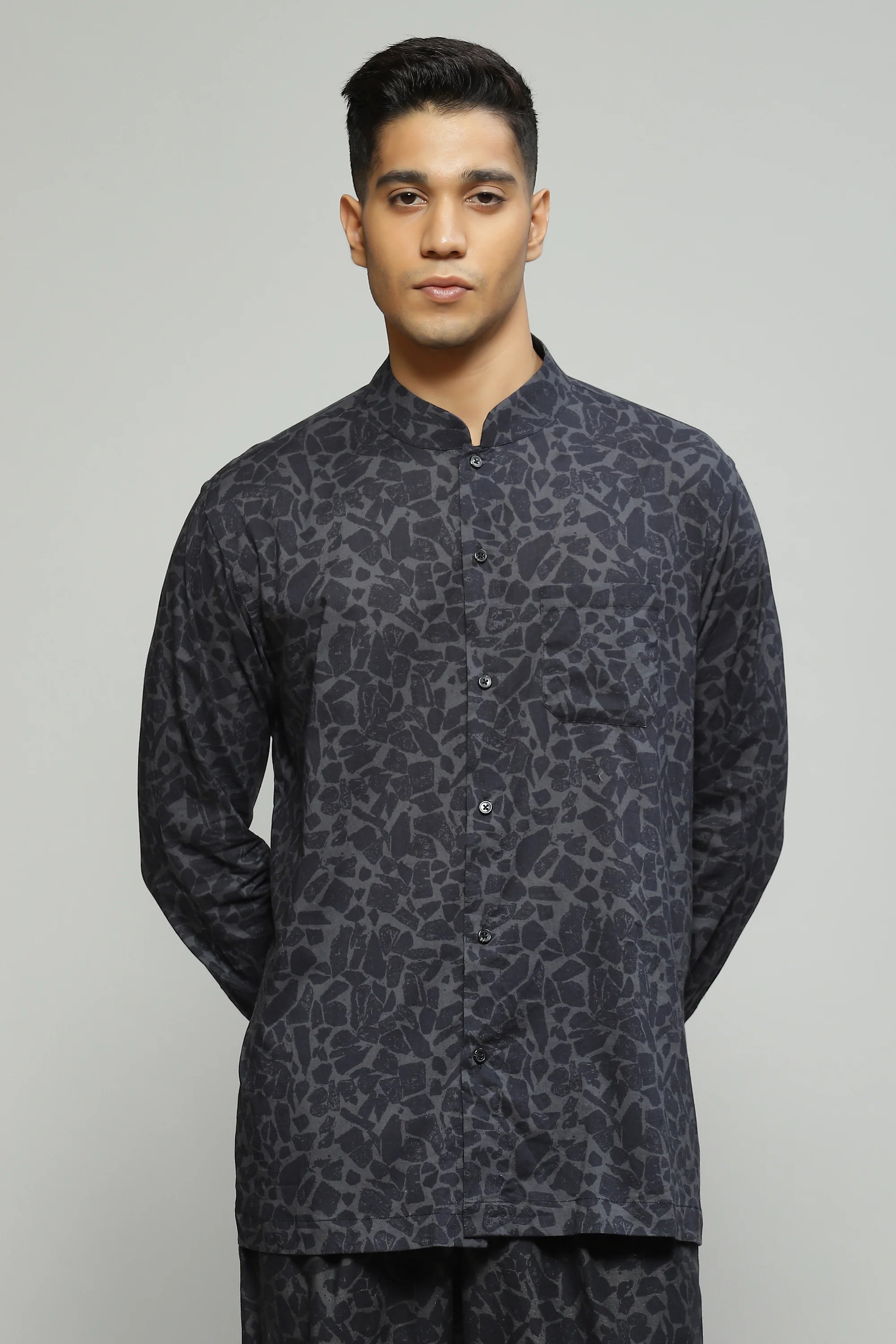 Terrazzo Print Shirt Black