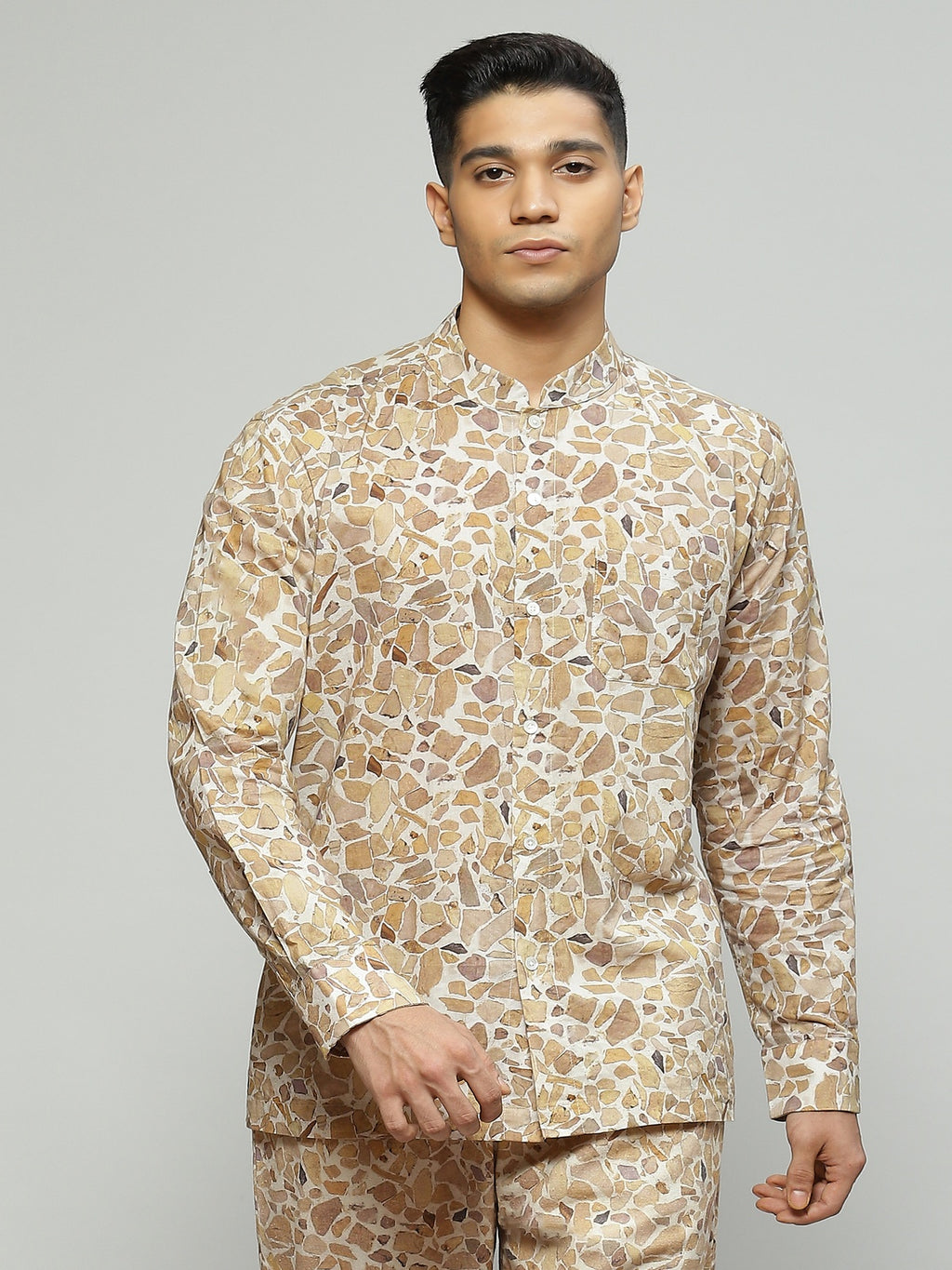 Terrazzo Print Shirt Beige