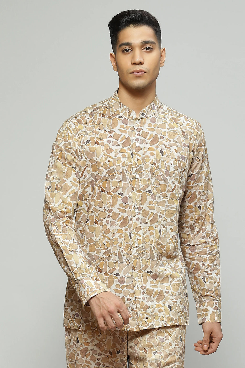 Terrazzo Print Shirt Beige