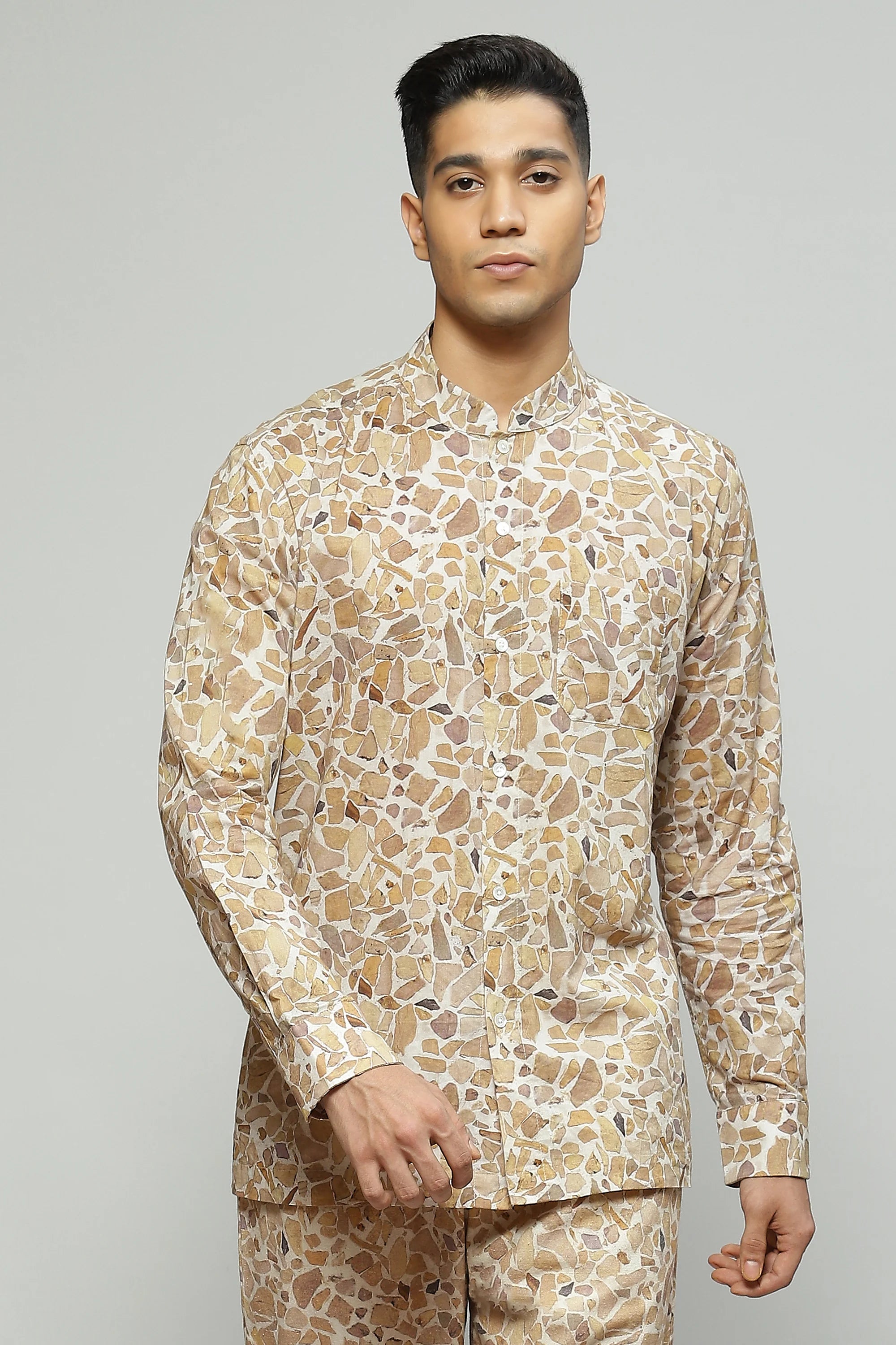 Terrazzo Print Shirt Beige