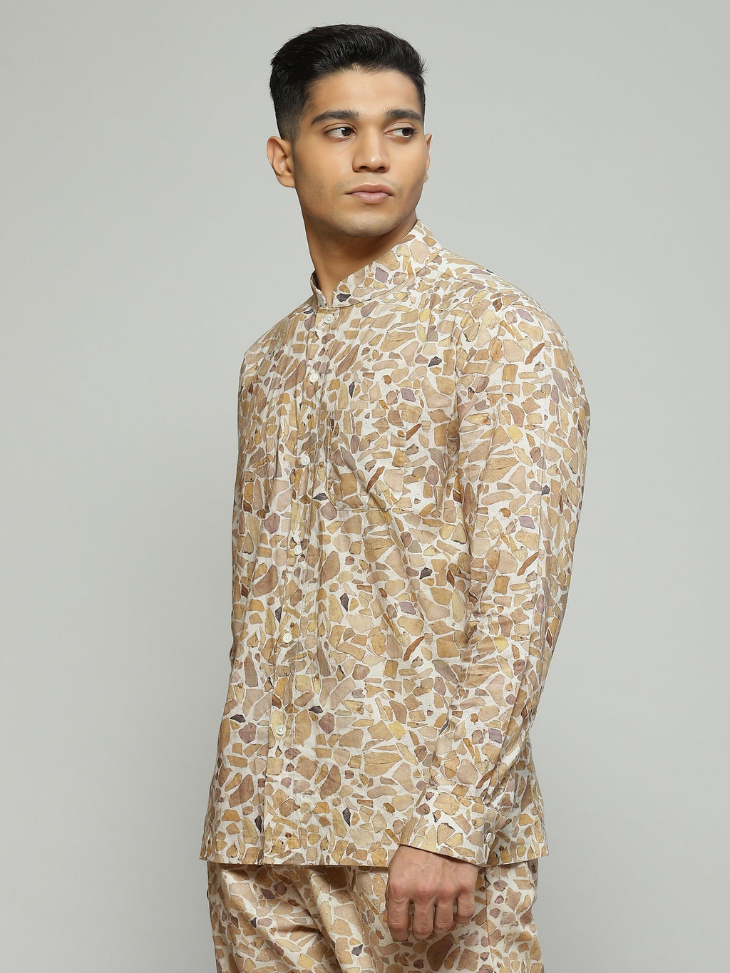 Terrazzo Print Shirt Beige