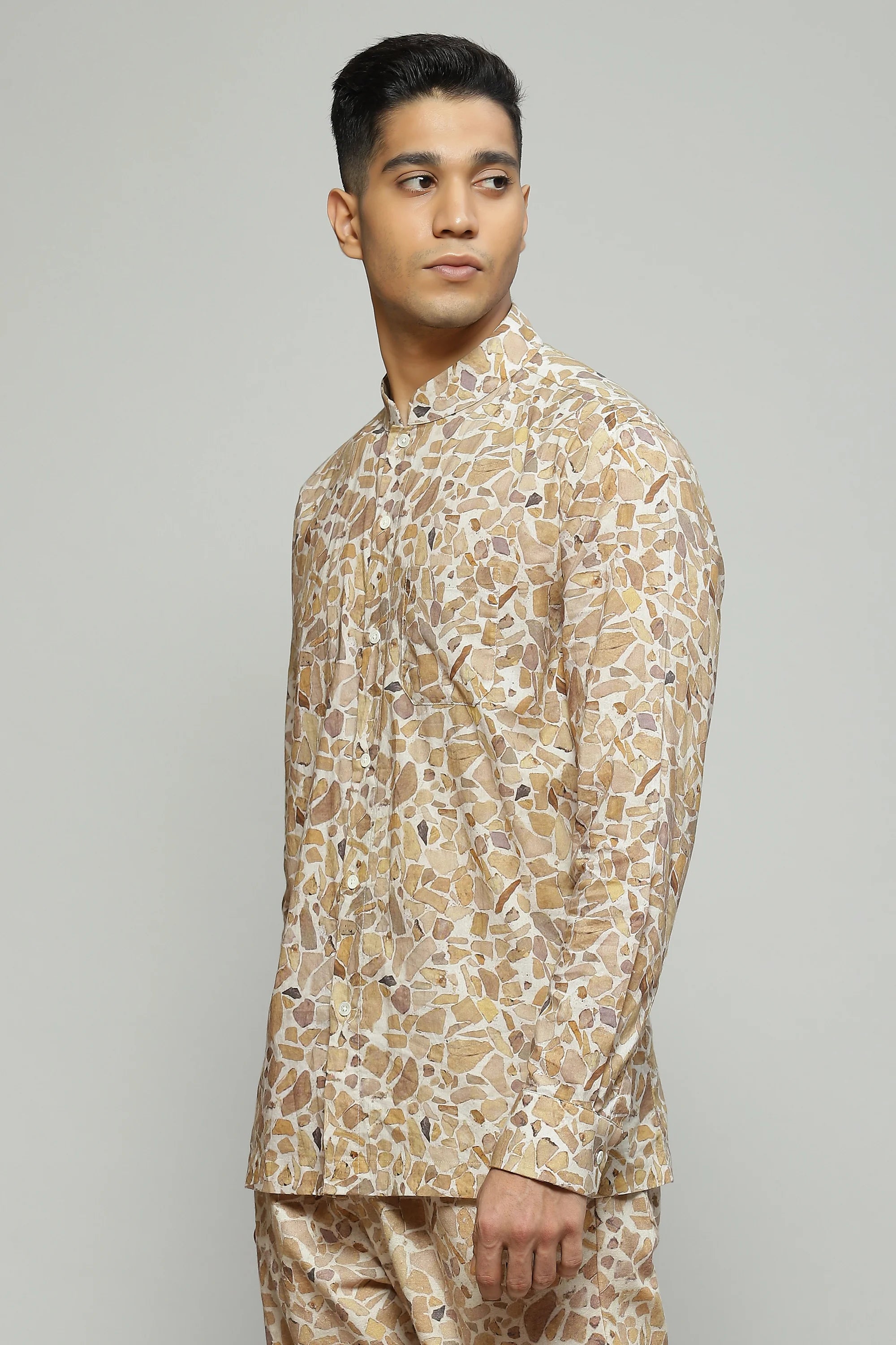 Terrazzo Print Shirt Beige