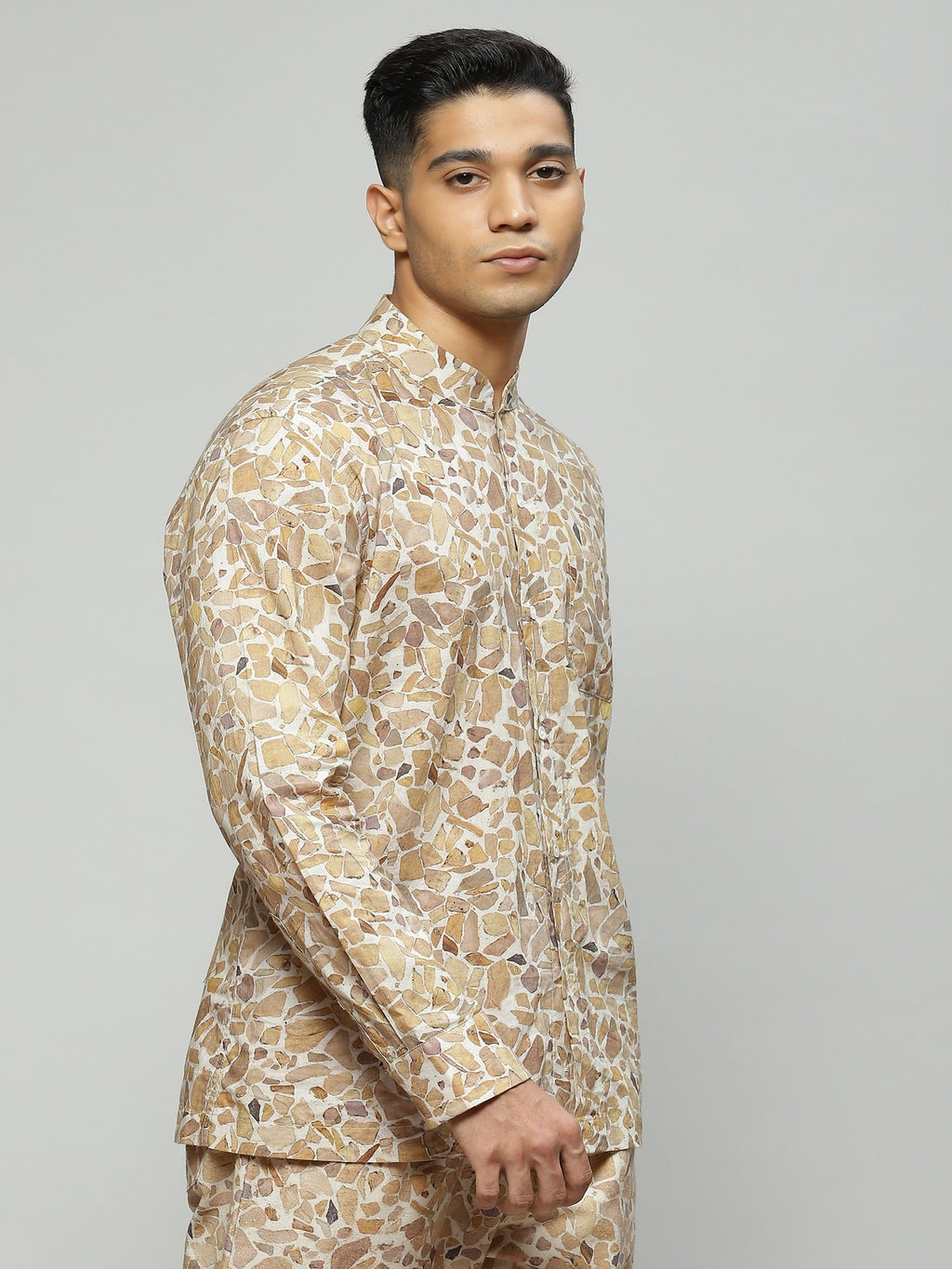 Terrazzo Print Shirt Beige