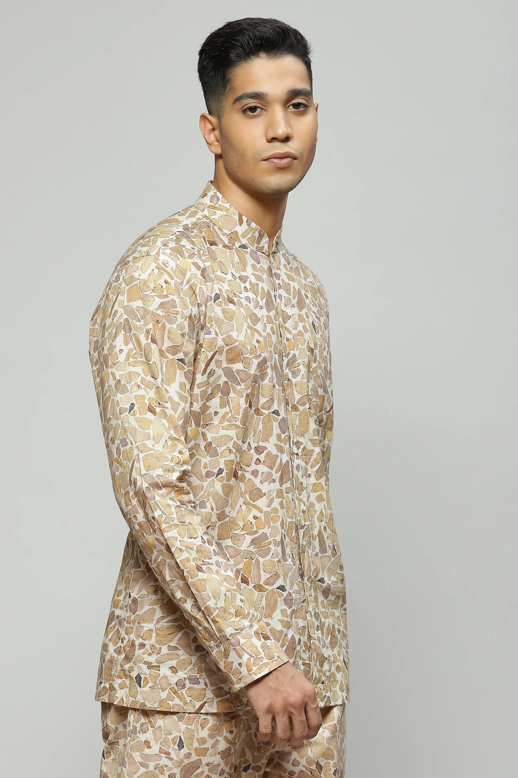 Terrazzo Print Shirt Beige