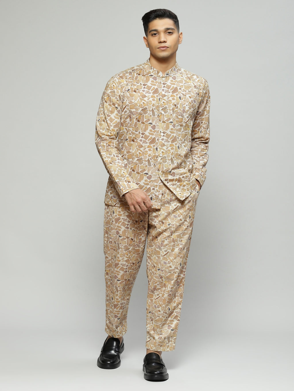 Terrazzo Print Shirt Beige