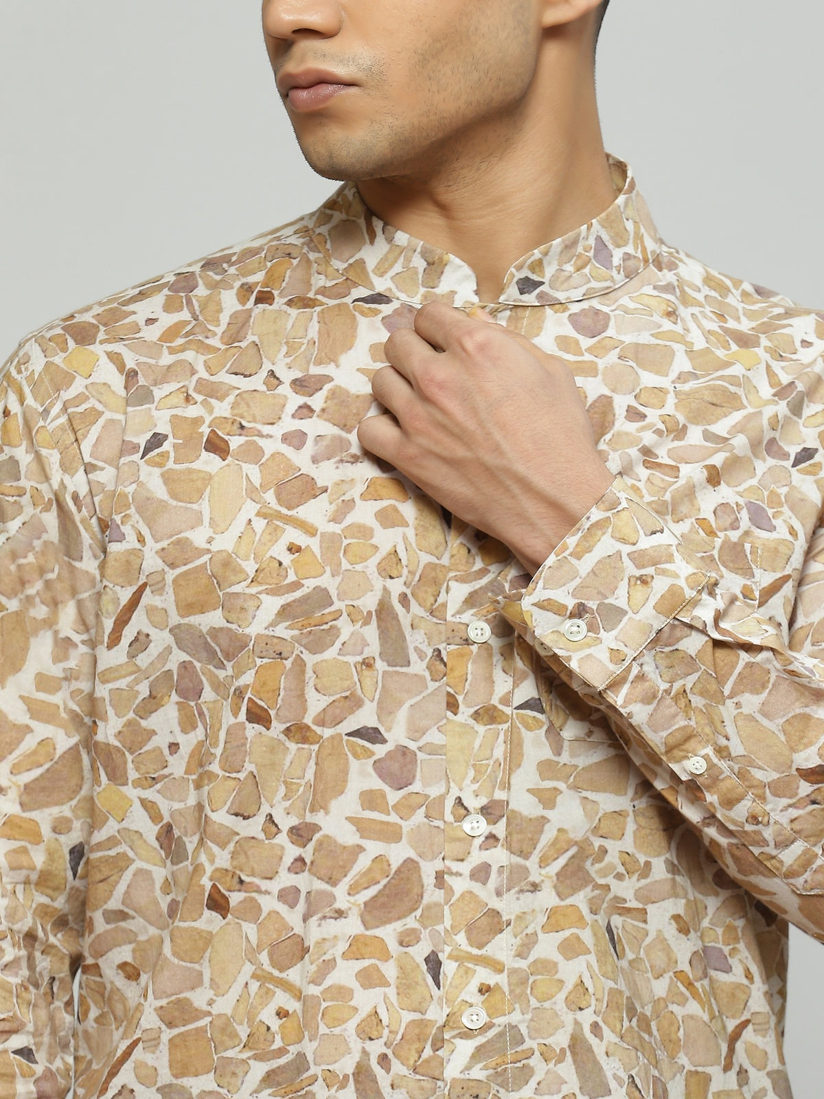 Terrazzo Print Shirt Beige