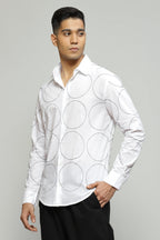 Hand Embroidered  Shirt White