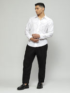Hand Embroidered  Shirt White