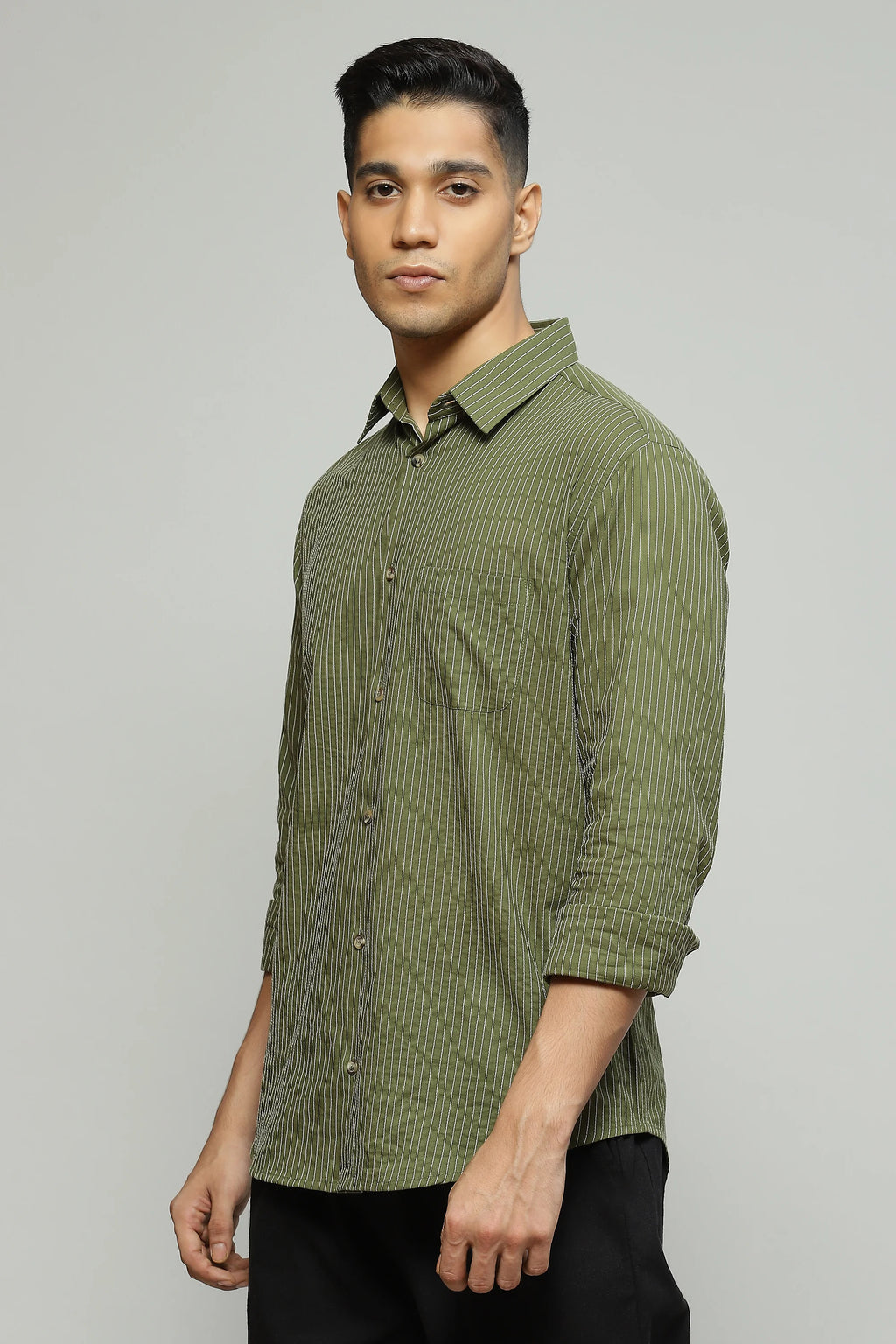 Trapunto Stitch Shirt Seagrass