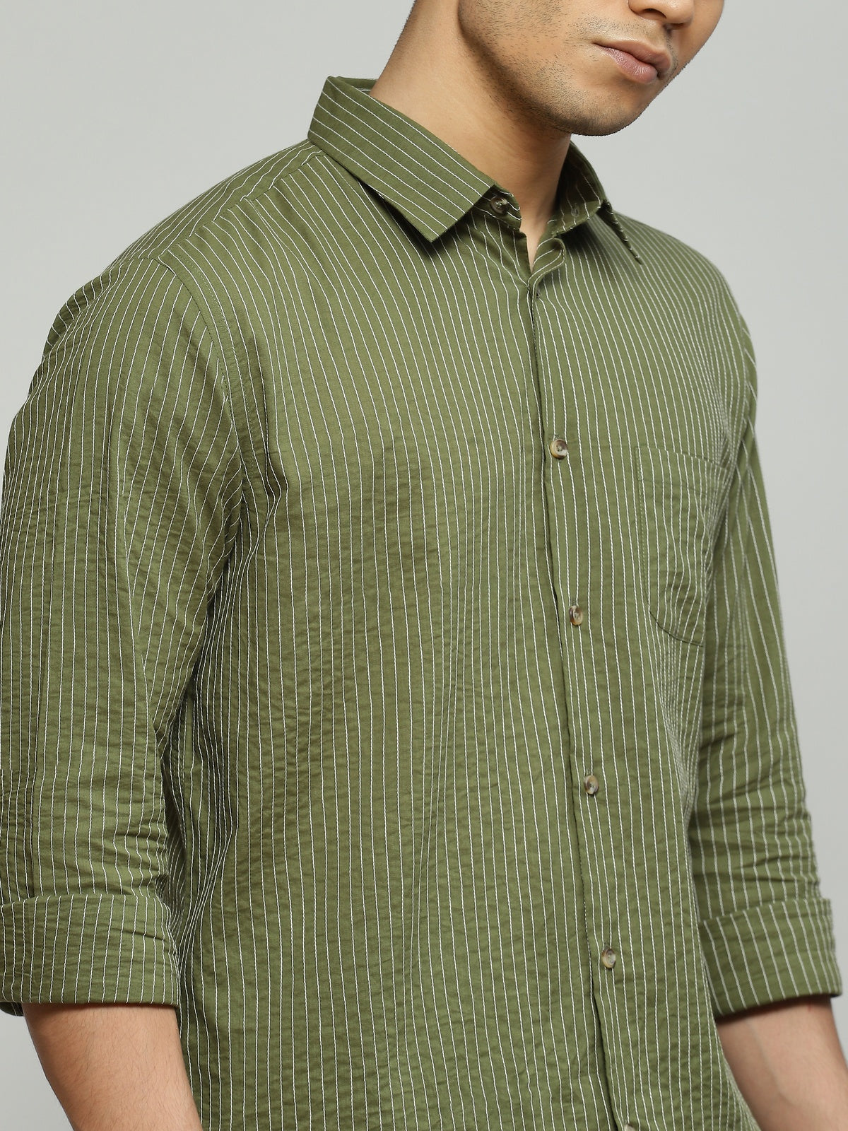 Trapunto Stitch Shirt Seagrass