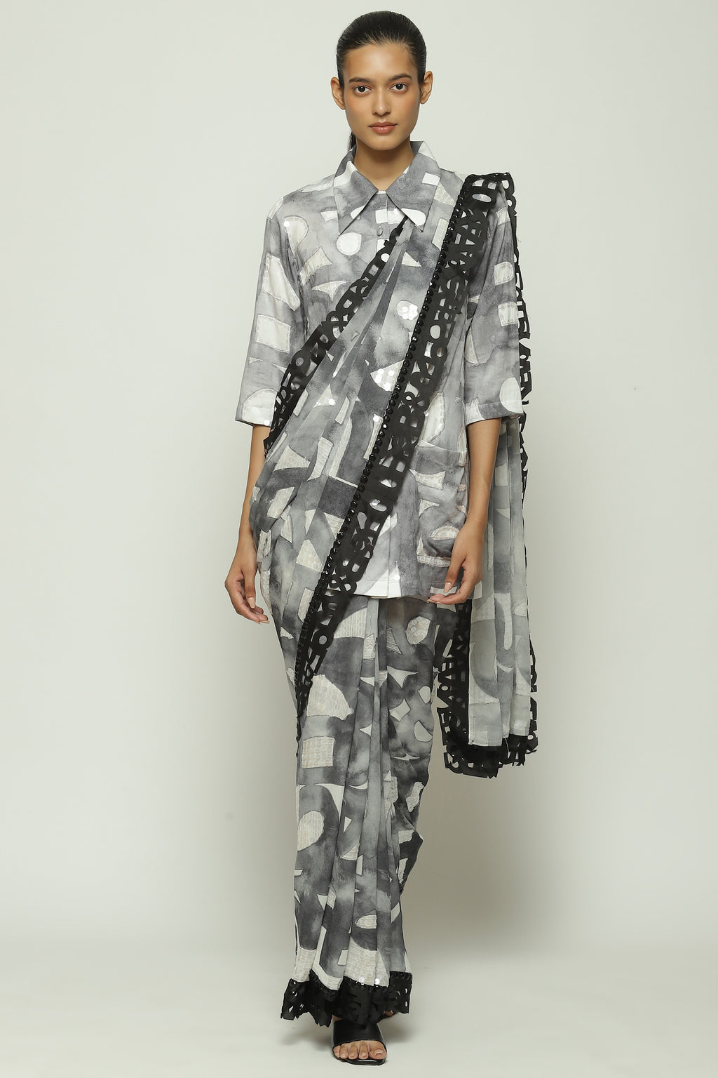 Fashion Show Watercolour Calligraphy Sari