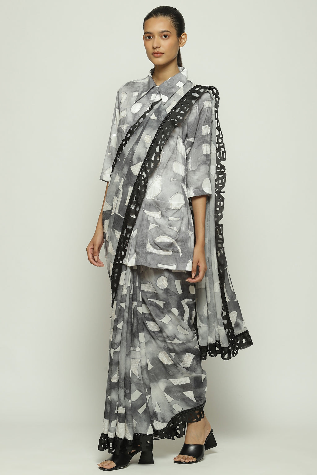 Fashion Show Watercolour Calligraphy Sari