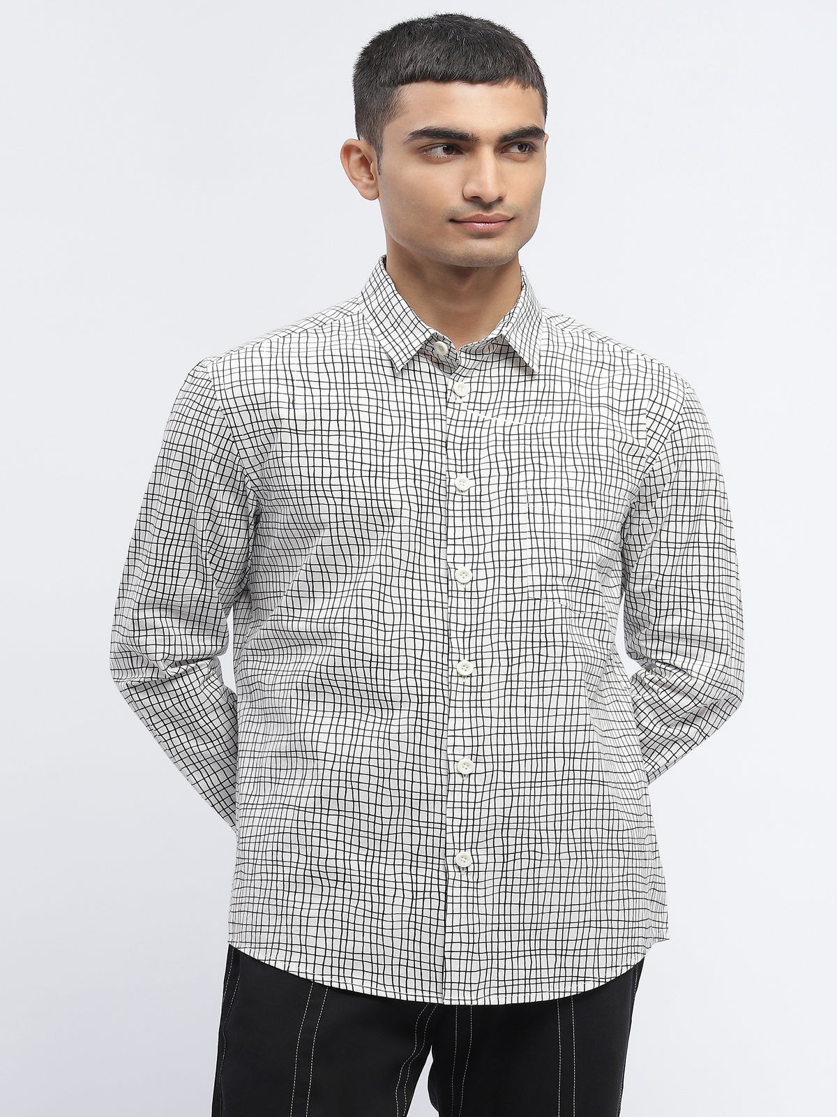 Hand - Drawn Check Shirt