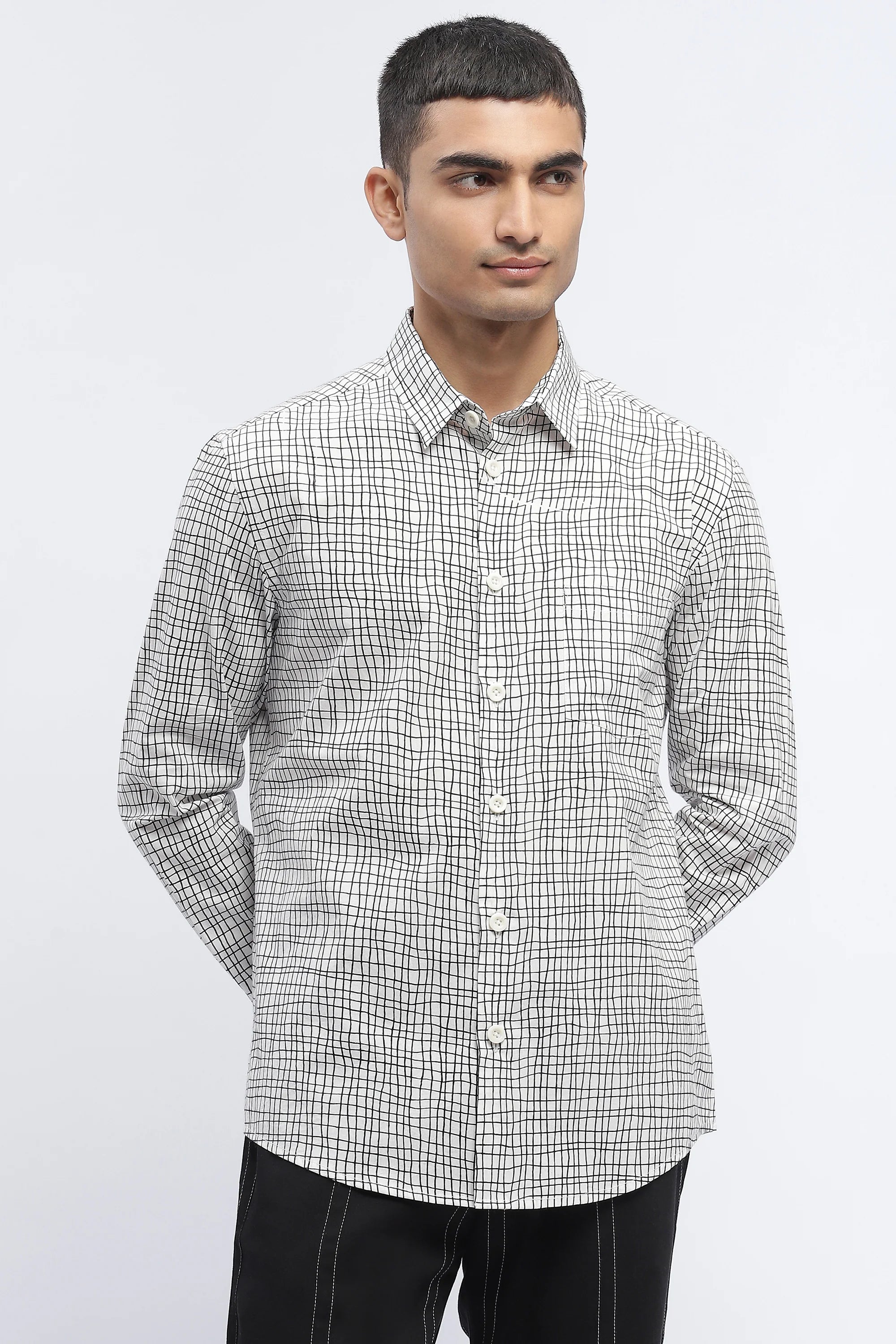 Hand - Drawn Check Shirt