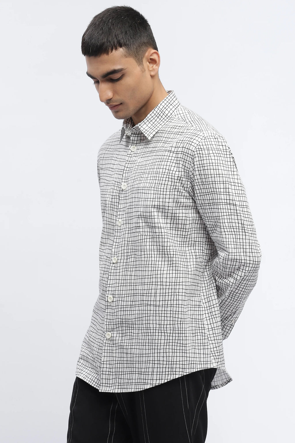 Hand - Drawn Check Shirt
