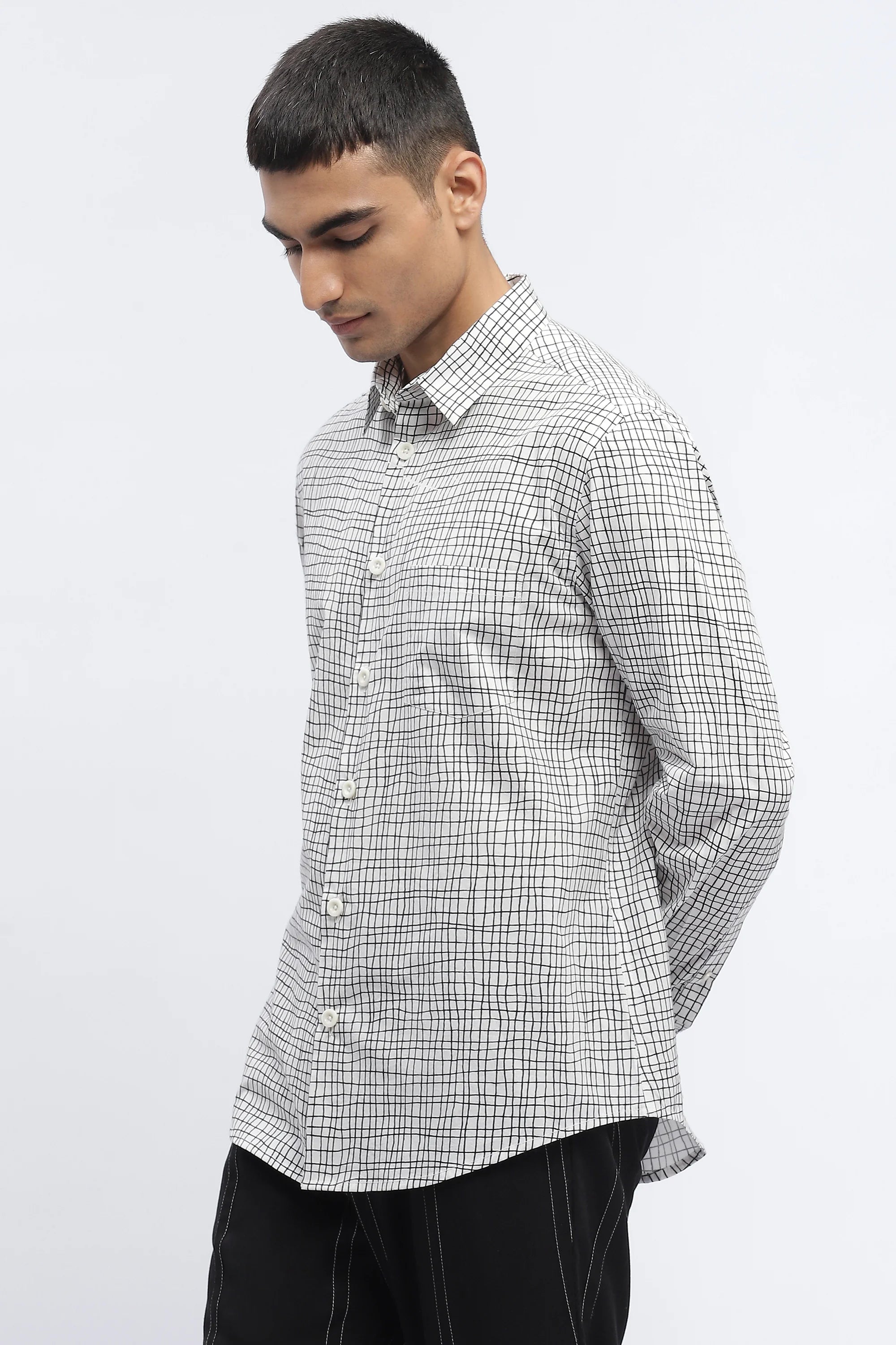 Hand - Drawn Check Shirt