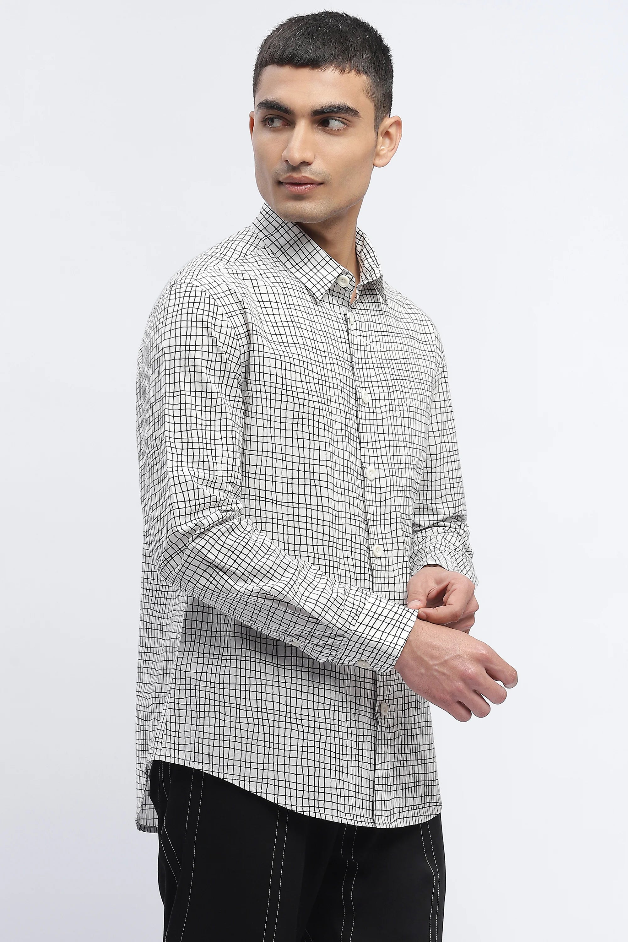 Hand - Drawn Check Shirt