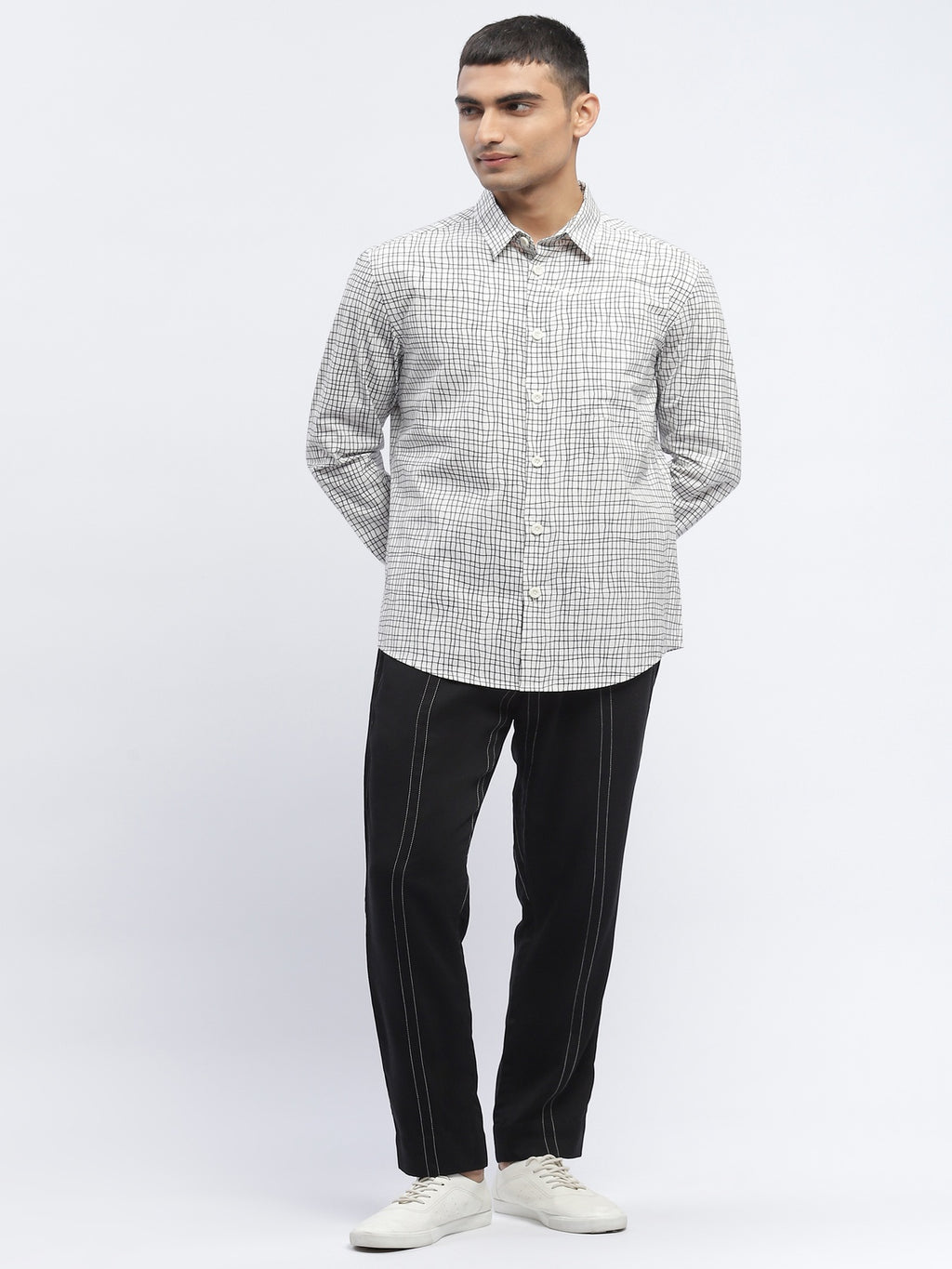 Hand - Drawn Check Shirt